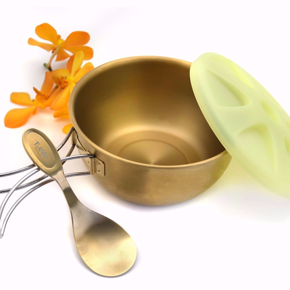 【TiANN】Titanium Bowl Set with Spoon (M) 1枚目の画像