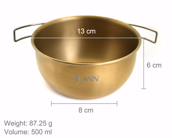 【TiANN】Titanium Bowl Set with Spoon (M) 6枚目の画像