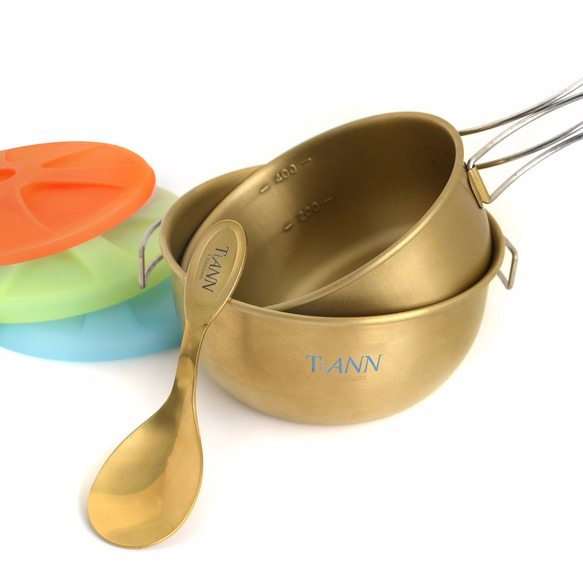 【TiANN】Titanium Bowl (S/M) & Spoon Set 1枚目の画像