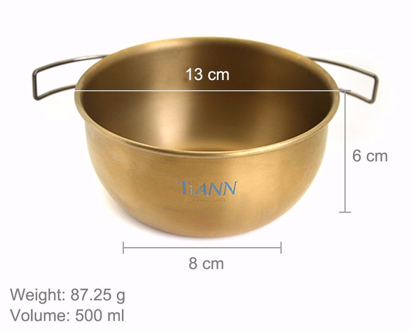 【TiANN】Titanium Bowl (S/M) & Spoon Set 8枚目の画像