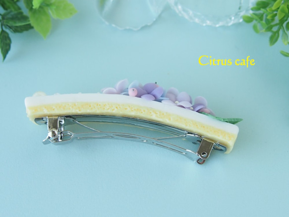 紫陽花シュガーケーキ・バレッタ（紫色） 5枚目の画像