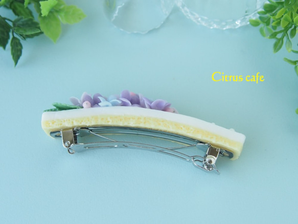 紫陽花シュガーケーキ・バレッタ（紫色） 6枚目の画像