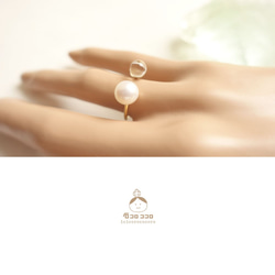 天然水晶○和淡水珍珠○Koronkoron 2 環！ 第7張的照片