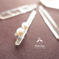 淡水珍珠（珍珠）AAA樹脂不穿孔耳環 第4張的照片