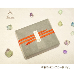 “Mikan”耳環【14kgf，天然石】橙色方解石&amp;橄欖石 第6張的照片