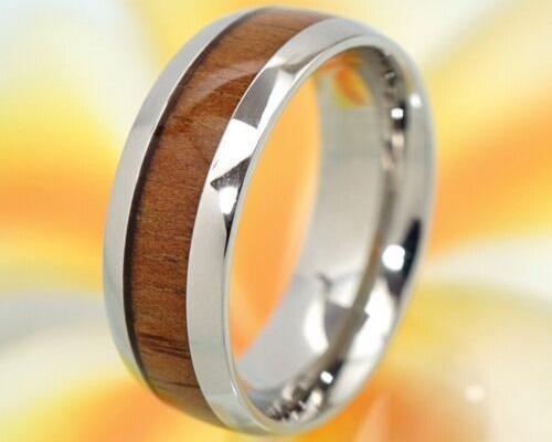 【Hawaii jewelry】ハワイコアウッド・リング ハワイアン コアウッド タングステン リング メンズ ラウンド