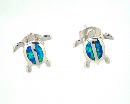 オパールミニホヌピアス ハワイアンジュエリー 亀 ピアス