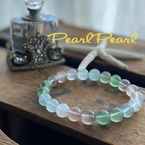 希少な石 マルチカラーラビットヘアーフローライト ブレスレット