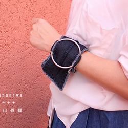 「岡山 畳縁」*Herry Bangle* マニッシュ＜藍＞B145 1枚目の画像