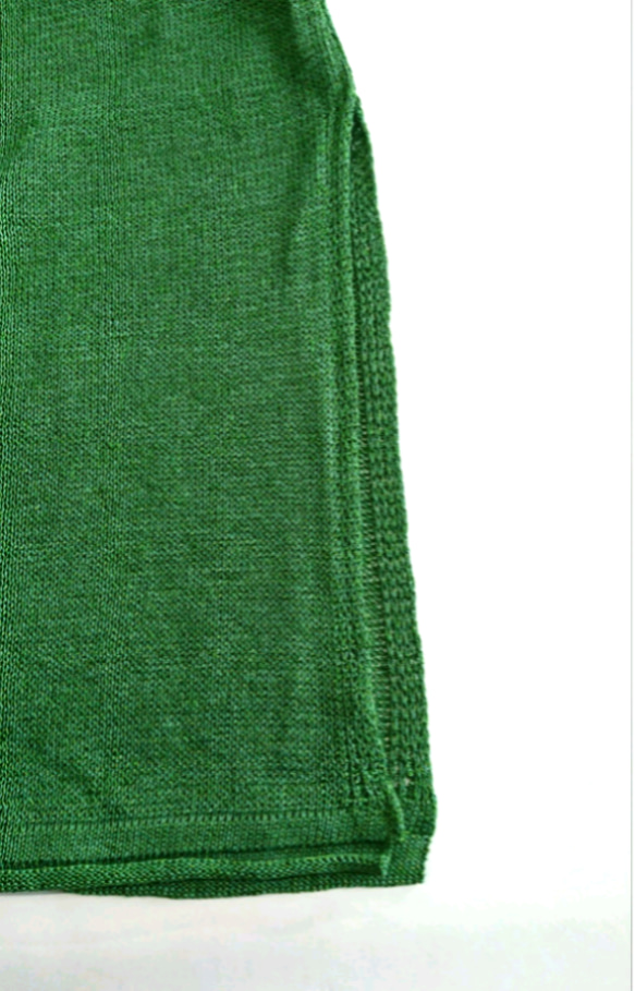 【抄繊糸(美濃和紙)使用】裾ロール  スリットロングカーディガン 5枚目の画像