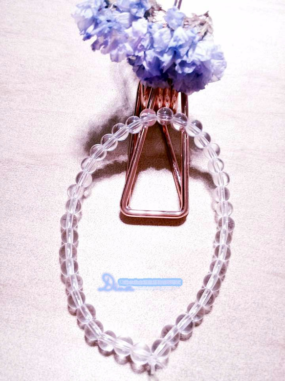 白水晶手串珠Rock Quartz Bracelet 第4張的照片