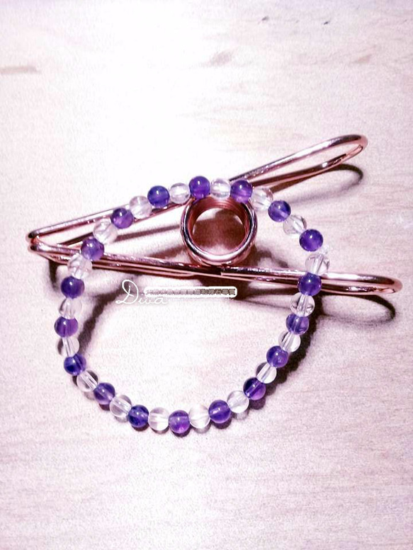 白水晶、紫水晶手串珠Rock quartz And Amethyst Bracelet 第2張的照片