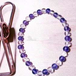 白水晶、紫水晶手串珠Rock quartz And Amethyst Bracelet 第3張的照片