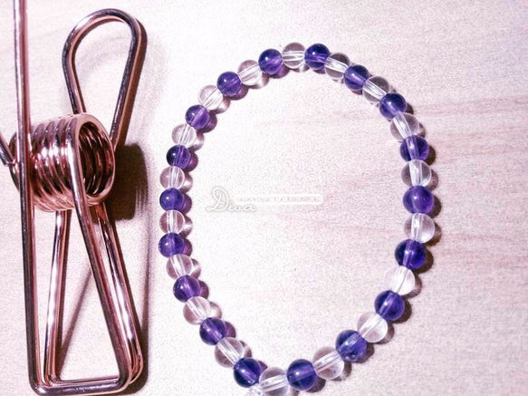 白水晶、紫水晶手串珠Rock quartz And Amethyst Bracelet 第3張的照片