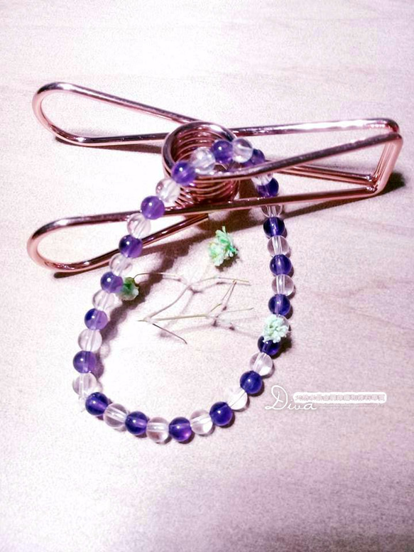 白水晶、紫水晶手串珠Rock quartz And Amethyst Bracelet 第4張的照片