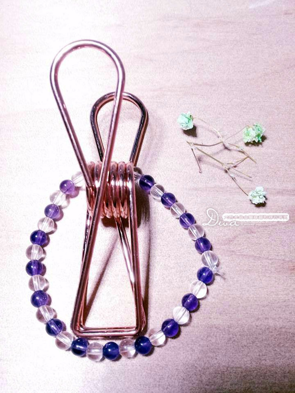 白水晶、紫水晶手串珠Rock quartz And Amethyst Bracelet 第5張的照片