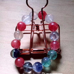 草莓晶、螢石手串珠Fluorite And Cherry Quartz Bracelet 第3張的照片