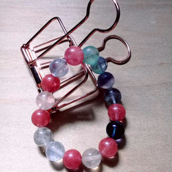 草莓晶、螢石手串珠Fluorite And Cherry Quartz Bracelet 第4張的照片