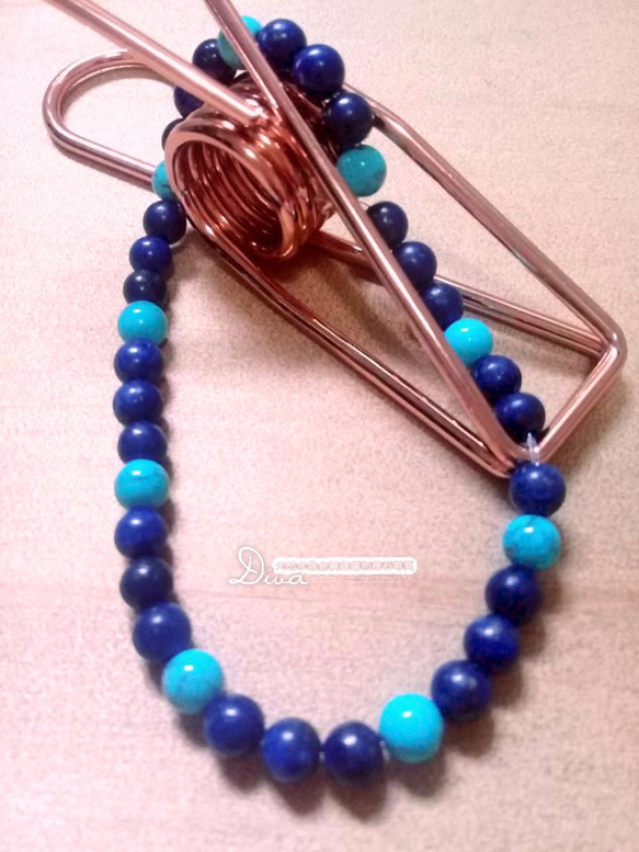 青金石、綠松石手串珠Turquoise And Lapis Lazuli Bracelet 第2張的照片