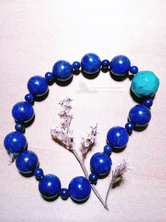 8/30まで値下★希少★14mm【ラピスラズリ】ブレスレット ラピスラズリ14mmブレスレット