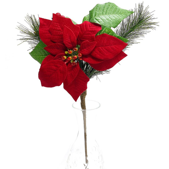 8個 ラージ グリッター クリスマス フラワー ポインセチア 花 造花 11