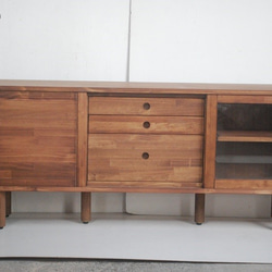 ケヤキ 欅 茶箪笥 リメイク家具 日本製 和茶棚 サイドボード 和風