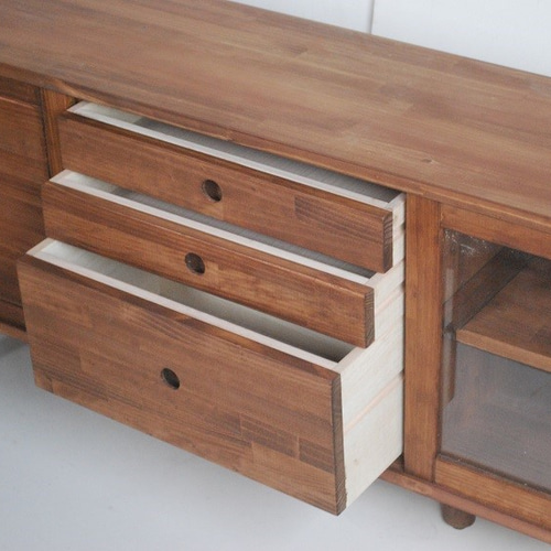 北欧デザインの引き出し付き引き戸のキャビネット チェスト