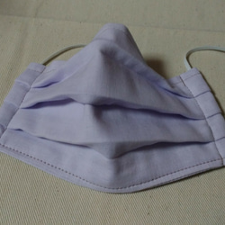 ダブルガーゼのマスク(薄紫)　(送料無料) 2枚目の画像