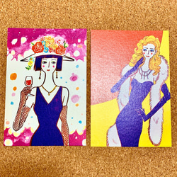 【再販】レディと乙女のレトロポストカード6枚セット 4枚目の画像