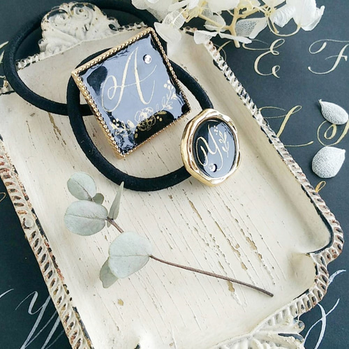 たらしこみフラワー　マット　ヘアゴム　ブローチ　レジン たらしこみフラワーマットヘアゴムブローチレジン