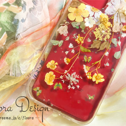 フレッシュな香りが漂う 押し花 お花 スマホケース iPhone14 13 12 11 Pro mini SE 8枚目の画像