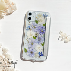 フレッシュな香りが漂う 押し花 お花 スマホケース iPhone14 iPhone13 12 11 Pro mini 4枚目の画像