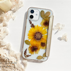 フレッシュな香りが漂う 押し花 お花 スマホケース iPhone14 iPhone13 12 11 Pro mini 3枚目の画像