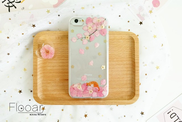手帳型押し花スマホケース　全機種対応