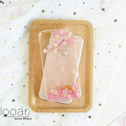 桜満開 押し花 [全機種対応] スマホケース iPhone 手帳型変更可 iPhone ...