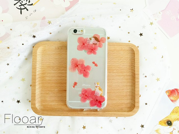 紅アジサイ 押し花ケース iPhoneケース・カバー floora 通販｜Creema 