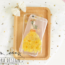 ･.｡*･:押し花 ウエディングドレス ･.｡*･:　押し花 [全機種対応] スマホケース  iPhone 手帳型変更可 3枚目の画像