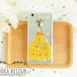 ･.｡*･:押し花 ウエディングドレス ･.｡*･:　押し花 [全機種対応] スマホケース  iPhone 手帳型変更可 5枚目の画像