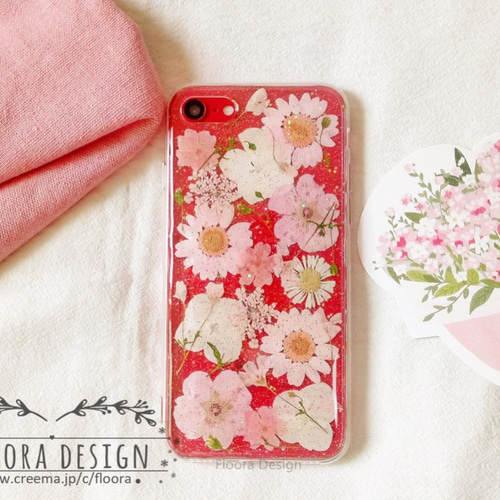 ❁❀押し花 ケース❁❀オーダー 全機種対応 押し花スマホケース ・.｡*・:押し花 [全機種対応] スマホケース