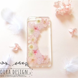 かなページ★押し花ケース ナチュラルブーケ】 押し花スマホケース 全機種対応 ソフト