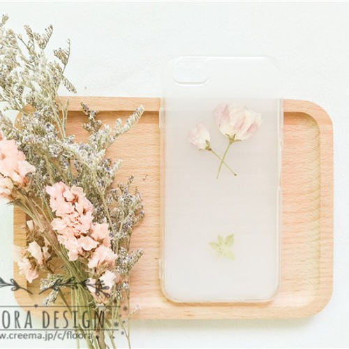 シンプル 押し花スマホケース 押し花 [全機種対応] スマホケース