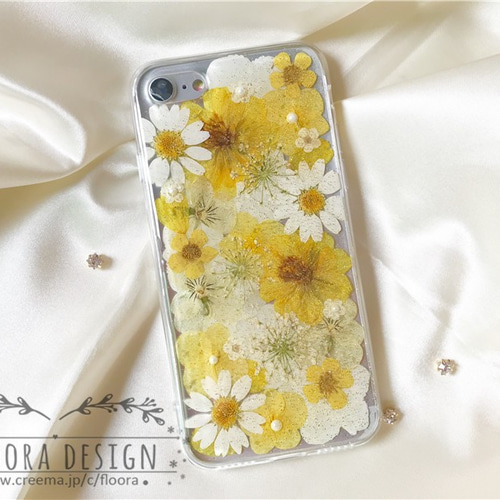 押し花 満載 スマホケース / 押し花ケース / スマホケース / iPhone 