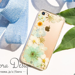 フレッシュな香りが漂う 押し花 お花 スマホケース iPhone14 13 12 11 Pro mini SE 2枚目の画像
