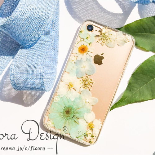 フレッシュな香りが漂う 押し花 お花 スマホケース iPhone14 13 12 11 