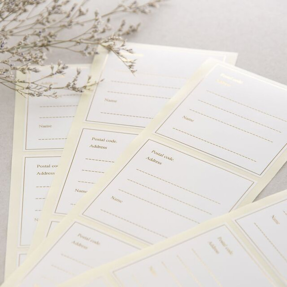 金の箔押し 宛名ラベルシール 12枚 封筒・便せん wm 通販
