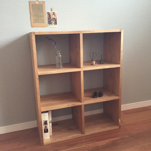 ナチュラル木製本棚 6マス【送料込】 Amazon｜[ベルメゾン] ラック 連結 木製 オープンシェルフ