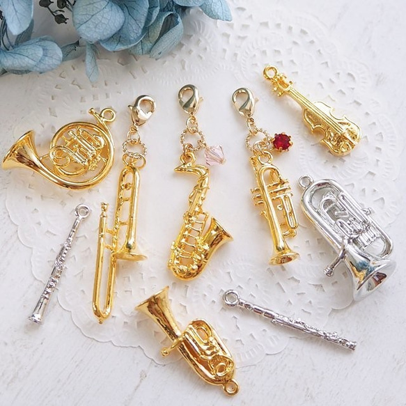 お好みの楽器チャームで♬アクセサリーに♬ お好みの楽器チャームで