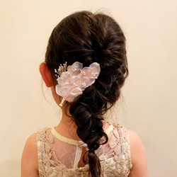 【色を選べる】親子ペア 花びらヘアクリップ 2way ＊入学式・卒業式・結婚式に＊ 8枚目の画像