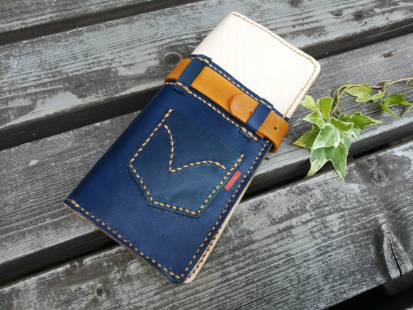 ジーンズ風レディース長財布 デニム/本革 長財布 comeson 通販 7757200