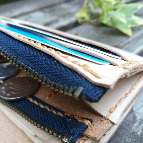 ジーンズ風レディース長財布 デニム/本革 長財布 comeson 通販 7757200